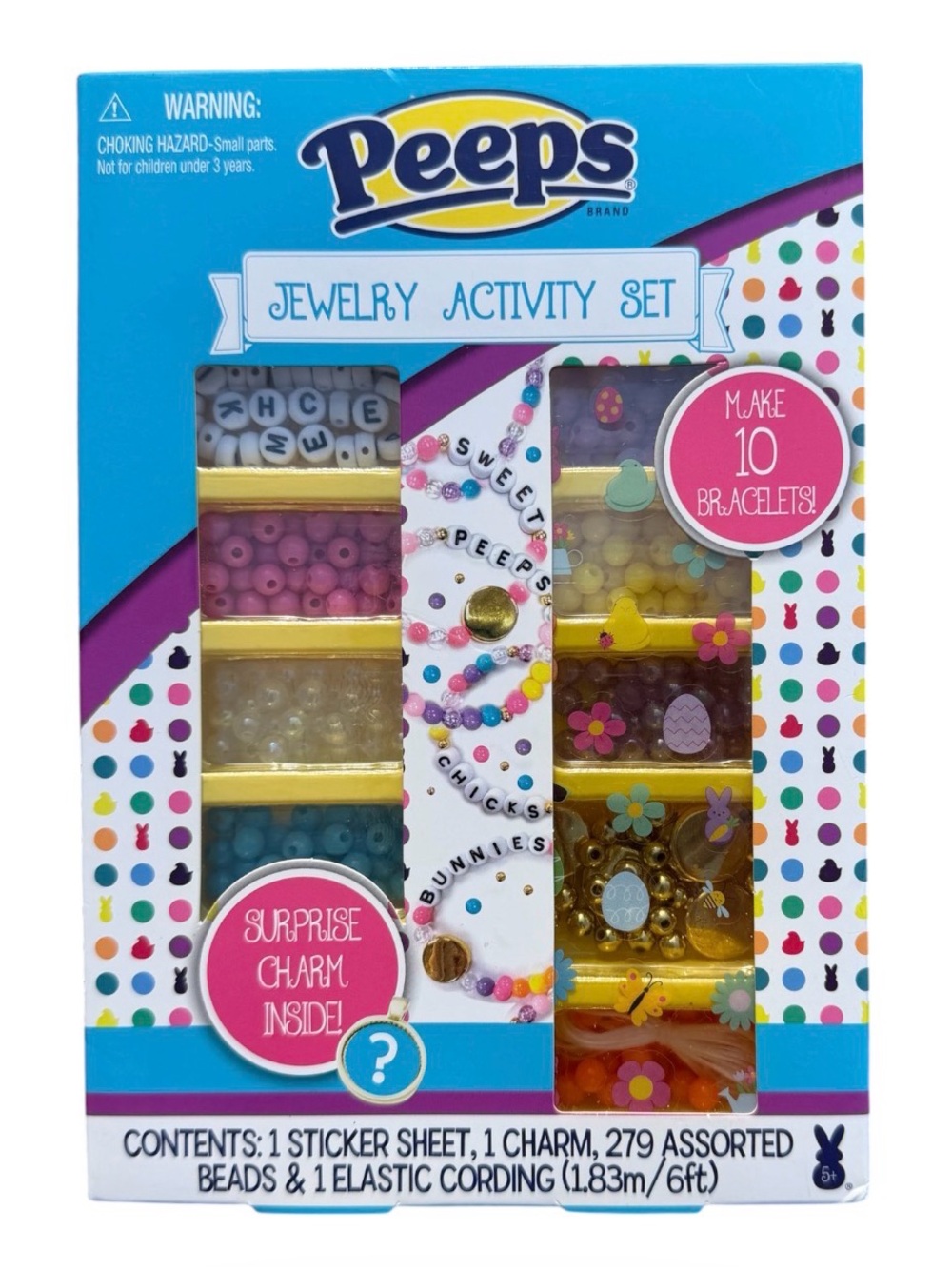 Peeps Kids Jewelry Activity Set – makes 10 bracelets, new